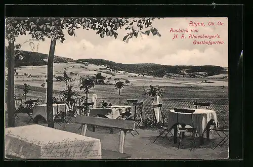 AK Aigen, Ausblick von H. A. Almesberger`s Gasthofgarten