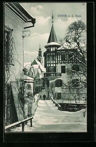 AK Weyer a. d. Enns, Strassenpartie einer schmalen Gasse