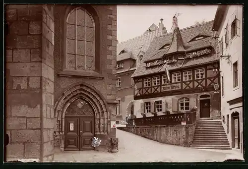 Fotografie Brück & Sohn Meissen, Ansicht Meissen i. Sa., Partie am Gasthaus Vincenz Richter, Weinketerei