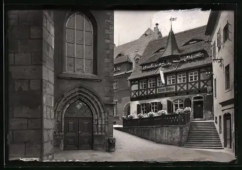 Fotografie Brück & Sohn Meissen, Ansicht Meissen i. Sa., Partie mit dem Gasthaus Vincenz Richter