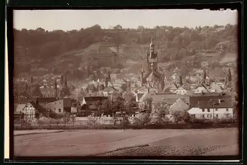 Fotografie Brück & Sohn Meissen, Ansicht Radebeul, Blick auf den Ort mit Kirche