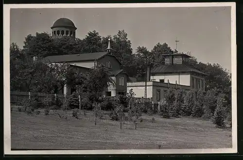 Fotografie Brück & Sohn Meissen, Ansicht Burgstädt i. Sa., Blick auf das Etablissement Taurastein