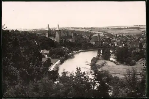 Fotografie Brück & Sohn Meissen, Ansicht Rochlitz a. d. Mulde, Blick nach dem Ort mit der Kirche