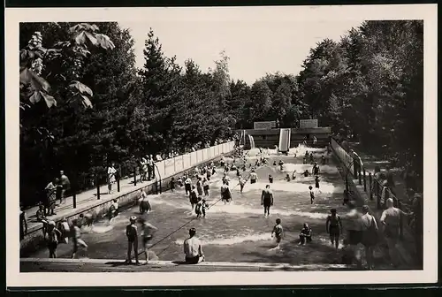 Fotografie Brück & Sohn Meissen, Ansicht Radebeul, Blick in das Bilz Bad mit Wellenbad