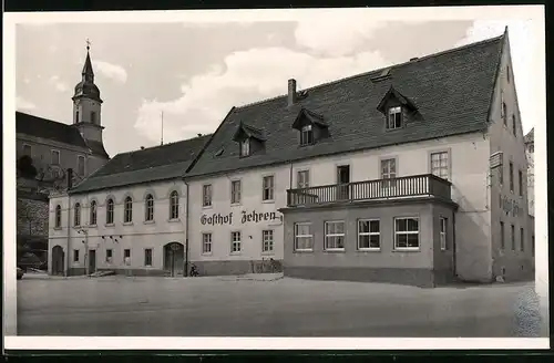 Fotografie Brück & Sohn Meissen, Ansicht Zehren, Blick auf den Gasthof Zehren