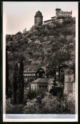 Fotografie Brück & Sohn Meissen, Ansicht Kötzschenbroda, Blick nach der Friedensburg mit Teilansicht der Stadt