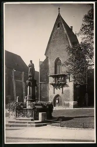 Fotografie Brück & Sohn Meissen, Ansicht Naumburg a. Saale, Dreikönigskapelle und Ekkehardbrunnen am Dom