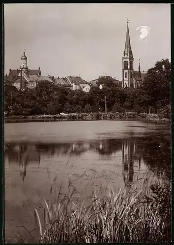 Fotografie Brück & Sohn Meissen, Ansicht Geringswalde, Blick auf die Stadt mit Kirche