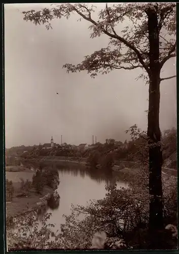 Fotografie Brück & Sohn Meissen, Ansicht Nerchau a. d. Mulde, Muldenpartie mit Blick zur Stadt