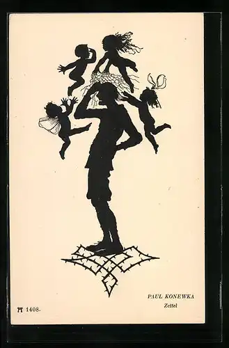 Künstler-AK Paul Konewka: Schattenbild, Zettel, Sommernachtstraum