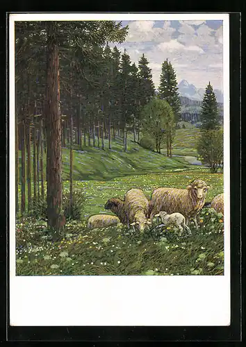 Künstler-AK Josef Madlener: Frühling überall