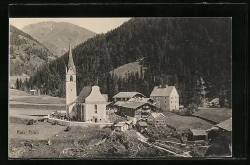 AK Kals, Ortsansicht mit Kirche und Kirchhof