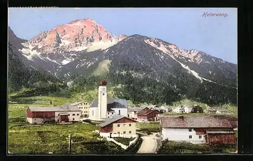AK Heiterwang, Ortsansicht mit Gipfelblick