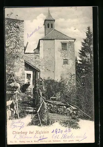 AK Kufstein, Teilansicht vom Kloster Thierberg