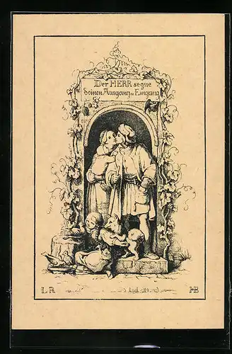 Künstler-AK Ludwig Richter: Richteralbum - Der Herr segne deinen Ausgang und Eingang