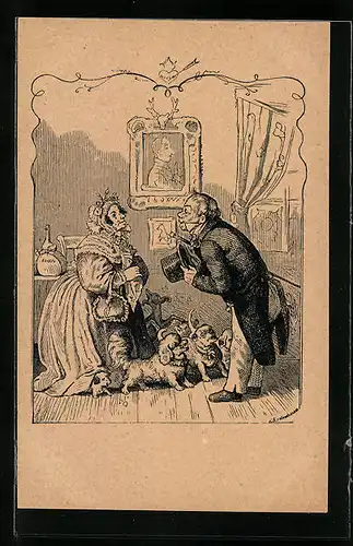 Künstler-AK Ludwig Richter: Nieritz Sächsischer Volkskalender - Der Heiratsantrag