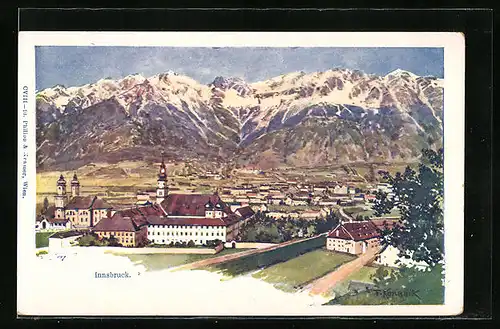 Künstler-AK Franz Kopallik: Innsbruck, Teilansicht mit Kloster