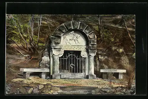 AK Porta Westfalica, Wittekindsquelle mit Umgebung