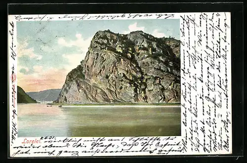 AK Blick auf den Loreleyfelsen