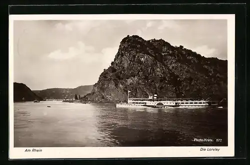 AK Dampfer an der Loreley