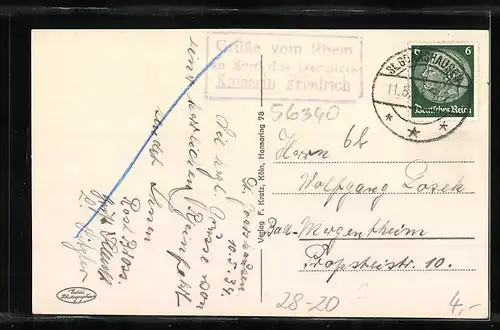 AK Dampfer an der Loreley