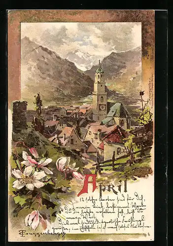 Künstler-AK Theodor Guggenberger: April