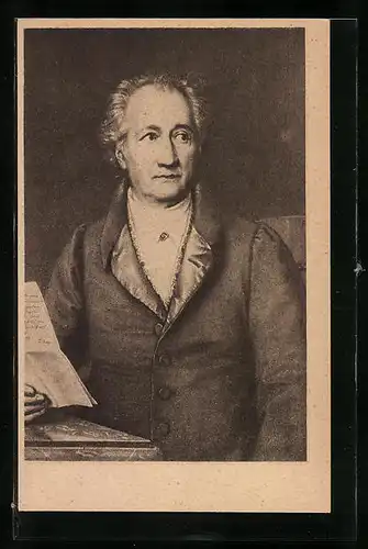 Künstler-AK Portrait von Johann Wolfgang von Goethe im fortgeschrittenen Alter