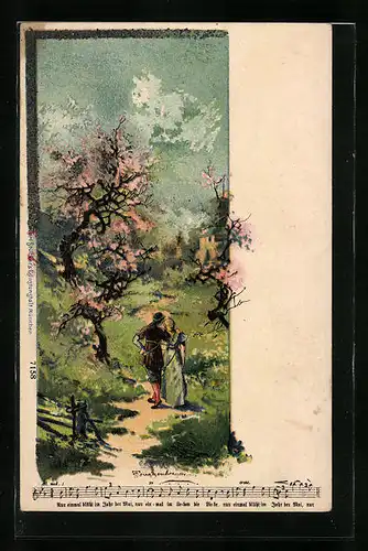 Künstler-AK Theodor Guggenberger: Nur einmal blüht im Jahr der Mai, nur einmal im Leben die Liebe, ...