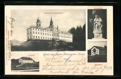 AK Maria-Weissenstein, Gasthaus, Pilgerhaus, Totalansicht-Hauptfront