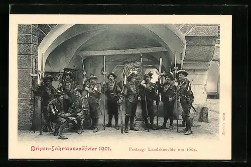 AK Brixen, Jahrtausendfeier 1901, Festzug: Landsknechte um 1604