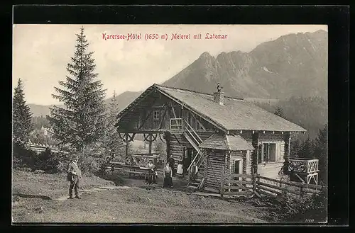 AK Karersee, Hotel Meierei Karersee mit Latemar