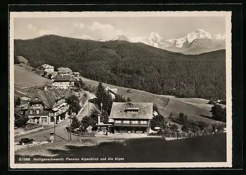 AK Heiligenschwendi, Pension Alpenblick und Alpen