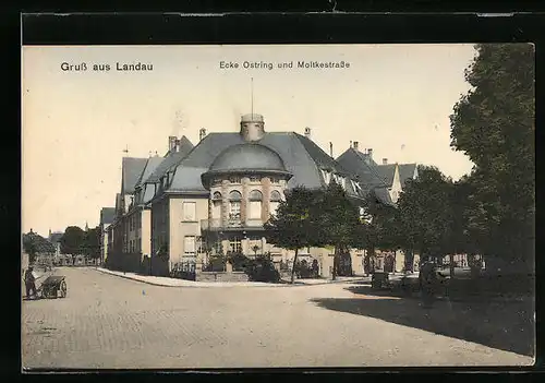 AK Landau, Partie Ecke Ostring und Moltkestrasse