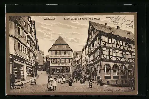 AK Wetzlar, Eisenmarkt mit Cafe Alte Münz