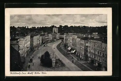 AK Mühldorf a. Inn, Platz aus der Vogelschau