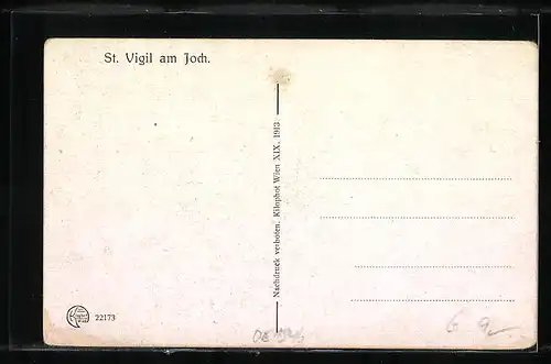 AK St. Vigil am Joch, Panorama mit Kapelle im Schnee