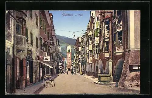 AK Vipiteno, Strassenpartie mit Geschäften