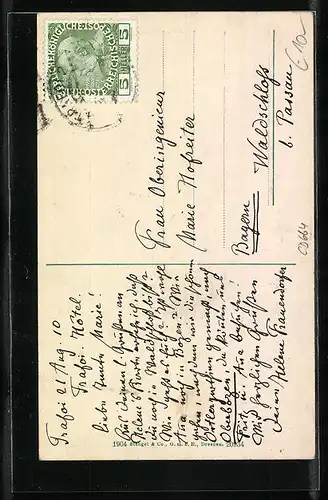 AK Mals, Ortsansicht mit dem Ortler