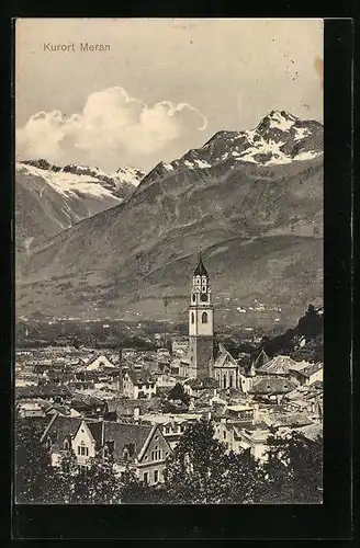 AK Meran, Totalansicht mit Kirche