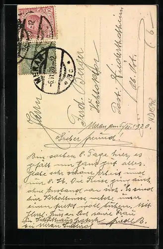 AK Meran, Totalansicht mit Kirche