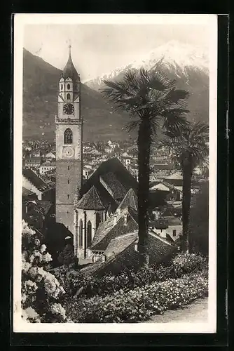 AK Meran, Panorama mit Kirche