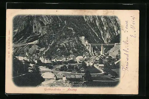 AK Amsteg /Gotthardbahn, Teilansicht