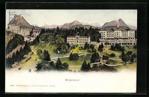 AK Bürgenstock, Panorama mit Hotel