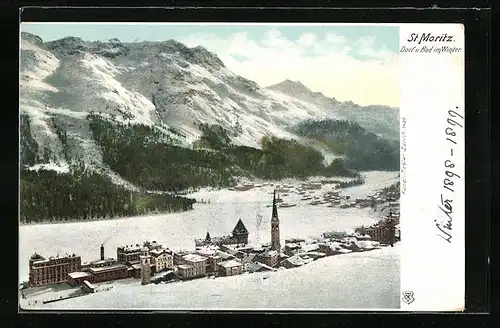 AK St. Moritz, Dorf und Bad im Winter