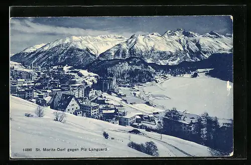 AK St. Moritz, Blick auf den Piz Languard