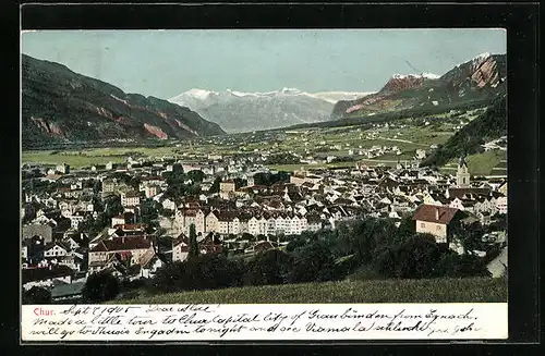 AK Chur, Teilansicht aus der Vogelschau