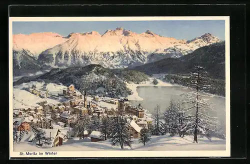 AK St. Moritz, Idylle im Winter