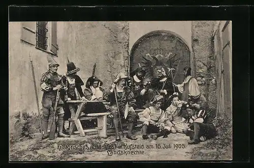 AK Kufstein, Historisches Stadtfest, Landsknechte