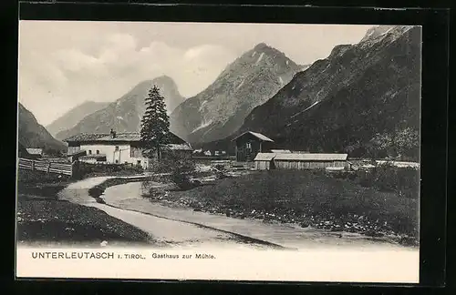 AK Unterleutasch, Gasthaus zur Mühle