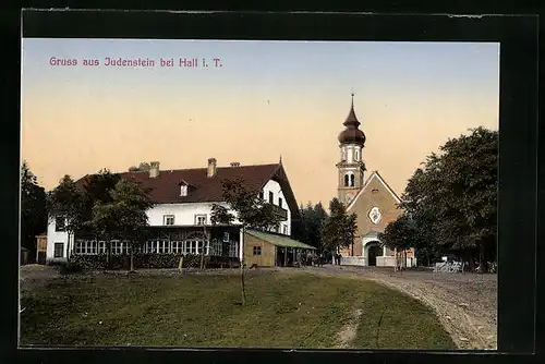 AK Judenstein bei Hall, Blick auf das malerische Dorf